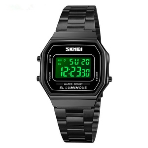 Reloj Electrónico Deportivo Rectangular Pequeño de Moda OEM, Skmei 1647, Estilo Urbano Hip-hop, Correa de Acero Clásica, Luminoso, 5BAR - Product Image 6