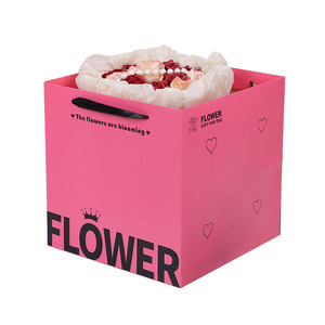 Bolsa de Papel para Regalo de Boda Personalizada con Asas de Cuerda, Empaque de Flores de Lujo, Bolsas de Papel Blancas Cuadradas con Logotipo Personalizado para Floristería - Product Image 4