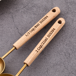 Cuillère à <span class=keywords><strong>café</strong></span> en acier inoxydable doré avec manche en bois, cuillère doseuse de 1 cuillère à soupe pour <span class=keywords><strong>café</strong></span> <span class=keywords><strong>moulu</strong></span>, thé en vrac et grains - Product Image 5