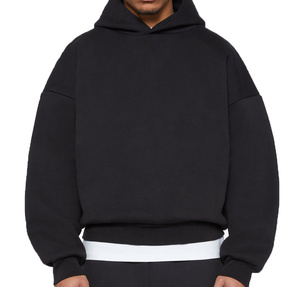 Sweat-shirt à capuche pour homme avec logo personnalisé, épais, avec poches, doux et respirant, coupe ample et grande taille - Product Image 2