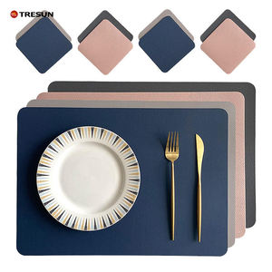 Sets de table modernes en PU rayé, lavables, double face, résistants à la chaleur, imperméables et antidérapants, style nordique - Product Image 2