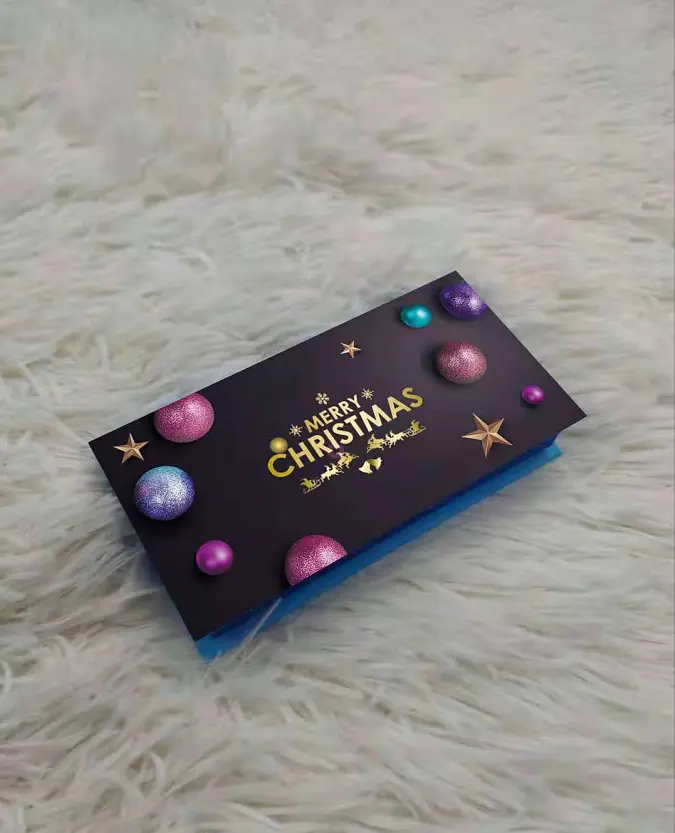 Free Sample 2021 Christmas Hot Sale Customized Empty Lash Box With tray Box Eyelash Custom Logo Packaging Case