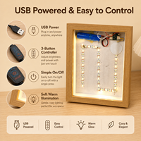 Boîte à lumière murale en bois personnalisée à 3 couleurs LED, avec variateur d'intensité, pour peinture lumineuse, décoration d'intérieur et cadre photo