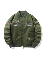 Blouson d'hiver rembourré pour motard avec broderie graphique, veste chaude