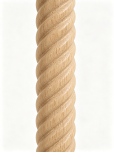 Balustre d'escalier traditionnel en bois massif EFS avec design torsadé pour rampes et mains courantes, fixation au sol - Product Image 4