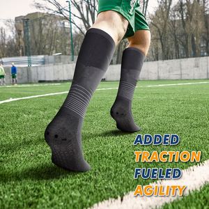Mens Soccer Grip <b>Knee</b> High <b>Compression</b> Antislip Socks - Product Image 3