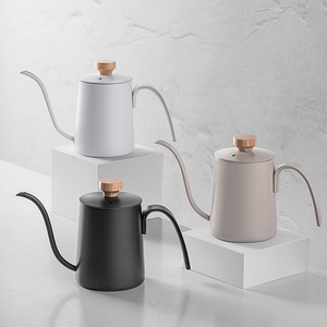 Pot à café en acier inoxydable à usage domestique et design moderne, tasse à filtre, bouilloire à eau à longues <span class=keywords><strong>oreilles</strong></span>, café brassé à la main, manche en bois, <span class=keywords><strong>bouche</strong></span> fine - Product Image 1