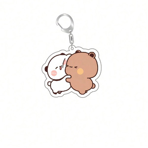 <span class=keywords><strong>Anime</strong></span> Dudu Bubu portachiavi Super carino coppia bianco e grigio orso Panda in metallo portachiavi per accessori borsa ciondolo - Product Image 2
