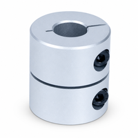 Accouplement rigide en alliage d'aluminium de haute précision, coupleur miniature à serrage sans jeu pour moteur pas à pas CNC, argent