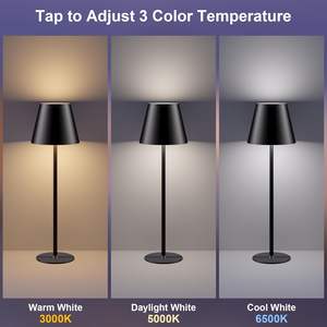 Wholesale Cordless Table Lamp Portable <b>LED</b> Desk 5000mAh <b>Battery</b> <b>Operated</b> 3Color Stepless Dimming up for Restaurant Bedroom Bars - Product Image 3