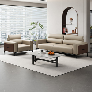 Juego de Sofás de Cuero Modernos de Lujo para Oficina, Uso Comercial y Doméstico, Diseño para Sala de Estar y Dormitorio - Product Image 5