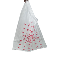 Sacs en plastique blancs pour t-shirts, sacs de courses réutilisables, sacs personnalisés imprimés en gros