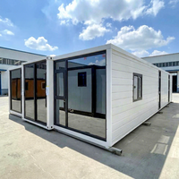 Maison conteneur préfabriquée pliable personnalisée de 40 pieds ou 20 pieds, extensible, avec deux chambres, pour la construction et l'immobilier