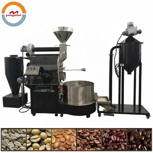 Automatic 120kg coffee bean roasting machine auto 50kg 60kg 120 kg gas hot air coffee beans rotary drum roaster price for sale