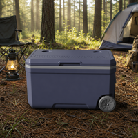 Glacière isotherme moderne à roulettes grande capacité pour camping, barbecue, vin et activités de plein air