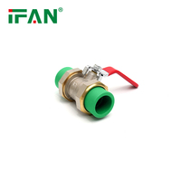 Vanne à boisseau sphérique en laiton IFAN PPR pour raccords de tuyauterie en plastique, avec noyau en fer et double union en laiton