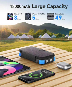 2025 người bán hàng tốt nhất 4 cái panel năng lượng mặt trời 20000mAh xách tay năng lượng mặt trời ngân hàng điện 12 Wát sạc nhanh Li-polymer pin cắm trại ánh sáng nhà máy - Product Image 3