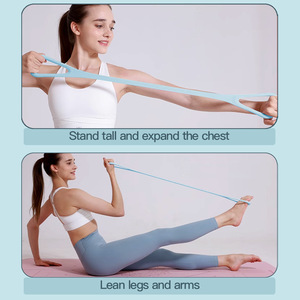 Logo personnalisé jeu de bandes de résistance en silicone pour exercices de yoga bandes élastiques de résistance <span class=keywords><strong>fitness</strong></span> <span class=keywords><strong>avec</strong></span> poignées - Product Image 4