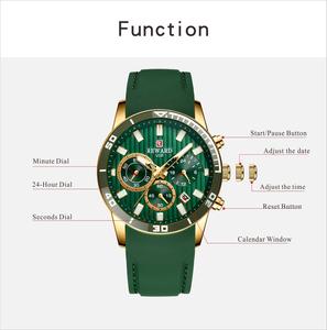 REWARD 83005M Reloj de Cuarzo Azul de Lujo de Primera Marca, Cronógrafo para Hombre, Silicona, Resistente al Agua, Fecha, Deportivo, Reloj de Pulsera para Hombre - Product Image 2