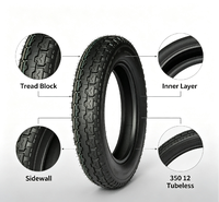 Pneus moto tout-terrain tubeless 350-12 à profil profond – Neufs pour remplacement/réparation, usage hors route – Chine Hubei