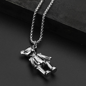 Craft Wolf trendy style coppia gioielli regalo per gli amanti collana con ciondolo orso carino - Product Image 3