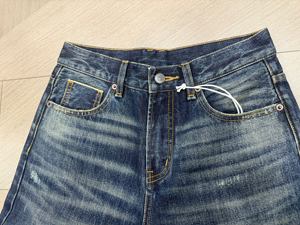 ODM/OEM özel kar/tuz/maymun Washed100 % pamuk orta katlı gevşek <span class=keywords><strong>Fit</strong></span> geniş bacak Vintage sıkıntılı Denim kot yırtık - Product Image 3