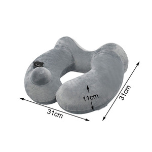 GARIDA <strong>Best</strong> Selling Built-in Push Air Pump U-hump Polyester Inflatable <strong>Pillow</strong> Airplane Travel Neck <strong>Pillow</strong> GCFZ-003 PVC Popular - Product Image 6