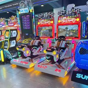 Machine de jeu d'arcade de course de moto Road Rider, console de compétition, machine de divertissement à monnayeur, 3 ans et plus, 1 pièce en métal - Product Image 2