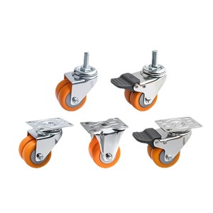 Roues pivotantes en nylon haute résistance de 1,5 pouce, double roue avec frein, fonctionnement silencieux pour chariots et débarqueurs - Product Image 1