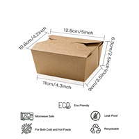 Stockage jetable résistant à la graisse Kraft déjeuner repas à emporter conteneurs durables Fast Food boîtes de papier d'emballage en carton