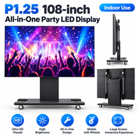 Écran LED pliable sur roues de 108 pouces P1.25, affichage LED sans soudure pour les événements privés, les clubs et les divertissements en intérieur