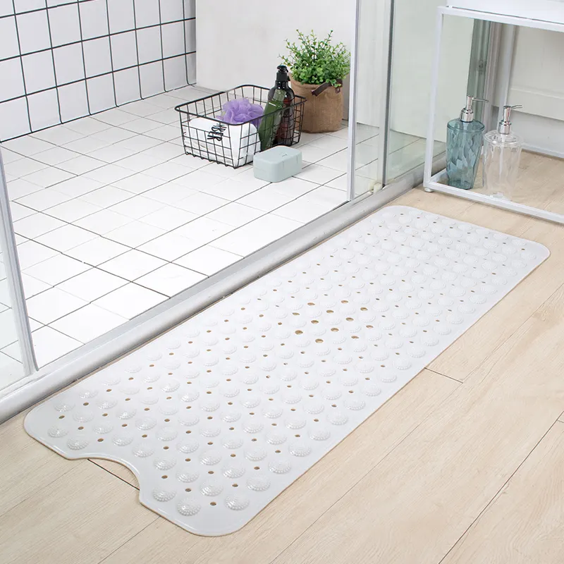 Anti-スキッドSafe Bath Cushioned Bathroom Carpet Custom Rug Non Slip Bath Mat Pvc Bath Tub Mat White