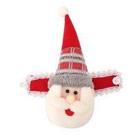 Attaches de rideau de Noël en peluche, bonhomme de neige, Père Noël, pompon tricoté, poupée, pour décoration intérieure de Noël, cadeau