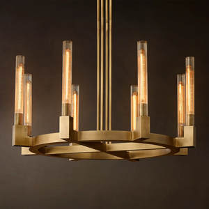 Lámparas Colgantes Modernas de Latón Dorado de Lujo Americano, Lámpara de Araña de Diseño Industrial Retro para Villa, Restaurante, Sala de Estar - Product Image 1