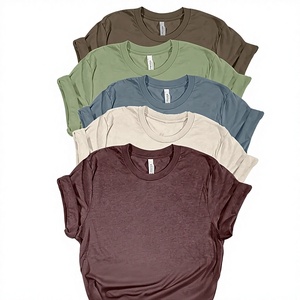 T-shirts unisexes Bella Canvas en coton/mixte de fibres de bambou, coupe ajustée, logo personnalisé - Product Image 1