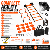 Voetbal Agility Training Set 6M Snelheidsladder Verstelbare Hürden Disc Cones Springtouw Weerstandsparachute Milieuvriendelijk