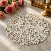 Set de table classique en tissu 45*35cm, écologique, lavable, pour décoration intérieure, avec motif en dentelle Battenburg