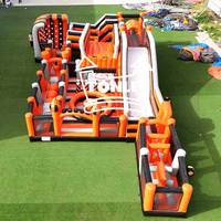 Parc gonflable de parc de jeux commercial fait sur commande d'intérieur extérieur de terrain de jeu d'adultes et d'enfants à vendre