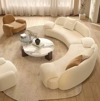 Ensemble de canapés nuage en forme de L au design moderne Mobilier de maison avec tissu en lin duvet pour hall d'hôtel ou de salon