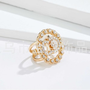 Anillo de Moda con Forma de Letra y Pedrería para Mujer, Joyería para Fiestas - Product Image 3