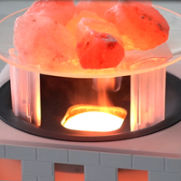 Diffuseur d'huiles essentielles Flame Castle Design, plaque de cuisson carrée humidificateur d'air classique à eau froide avec diffuseur de casserole en pierre de sel