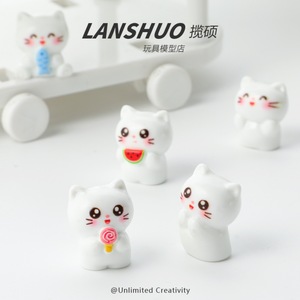 Lanshuo Cartoon Cat Resin Figurines Mini Animal <b>Decor</b> Home Decoration DIY Craft Accessories - Product Image 4