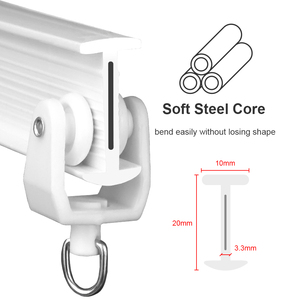 Rieles montados en el techo de pared corrediza de cortina curvada flexible de <span class=keywords><strong>PVC</strong></span> de plástico al por mayor para divisor de hospital - Product Image 3