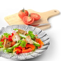 Panier à vapeur pliable en acier inoxydable