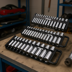 Vevor <b>Socket</b> Tray Set 1/4 In Metric Sae Magnetic <b>Organizer</b> Industrial Grade Chrome Plated Tool Storage - Product Image 2