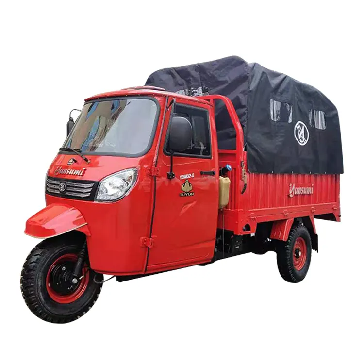 China cargo tricycle three Wheeled Motorcycle Rickshaw Fully Enclosed Cargo tricycle for industrial and algriculturial use