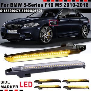 Feux latéraux de garde-boue LED dynamiques pour <span class=keywords><strong>BMW</strong></span> Série 5 F10 M5 S63N FV91 FV92 FV93 2010-2016 Clignotant séquentiel - Product Image 1