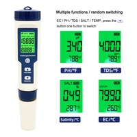 Moniteur-Testeur Numérique de Qualité de l'Eau Haute Qualité 5 en 1 TDS/EC/pH/Salinité/Température