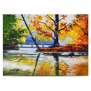 Imágenes decorativas personalizadas para oficina y Hotel, pintura al óleo <span class=keywords><strong>de</strong></span> árboles <span class=keywords><strong>de</strong></span> <span class=keywords><strong>otoño</strong></span>, cuchillo <span class=keywords><strong>de</strong></span> paisaje, gran oferta - Product Image 2