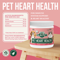 Compléments alimentaires en poudre pour animaux de compagnie OEMODM, nutrition santé, avec taurine pour le système immunitaire, pour soutenir la santé cardiovasculaire